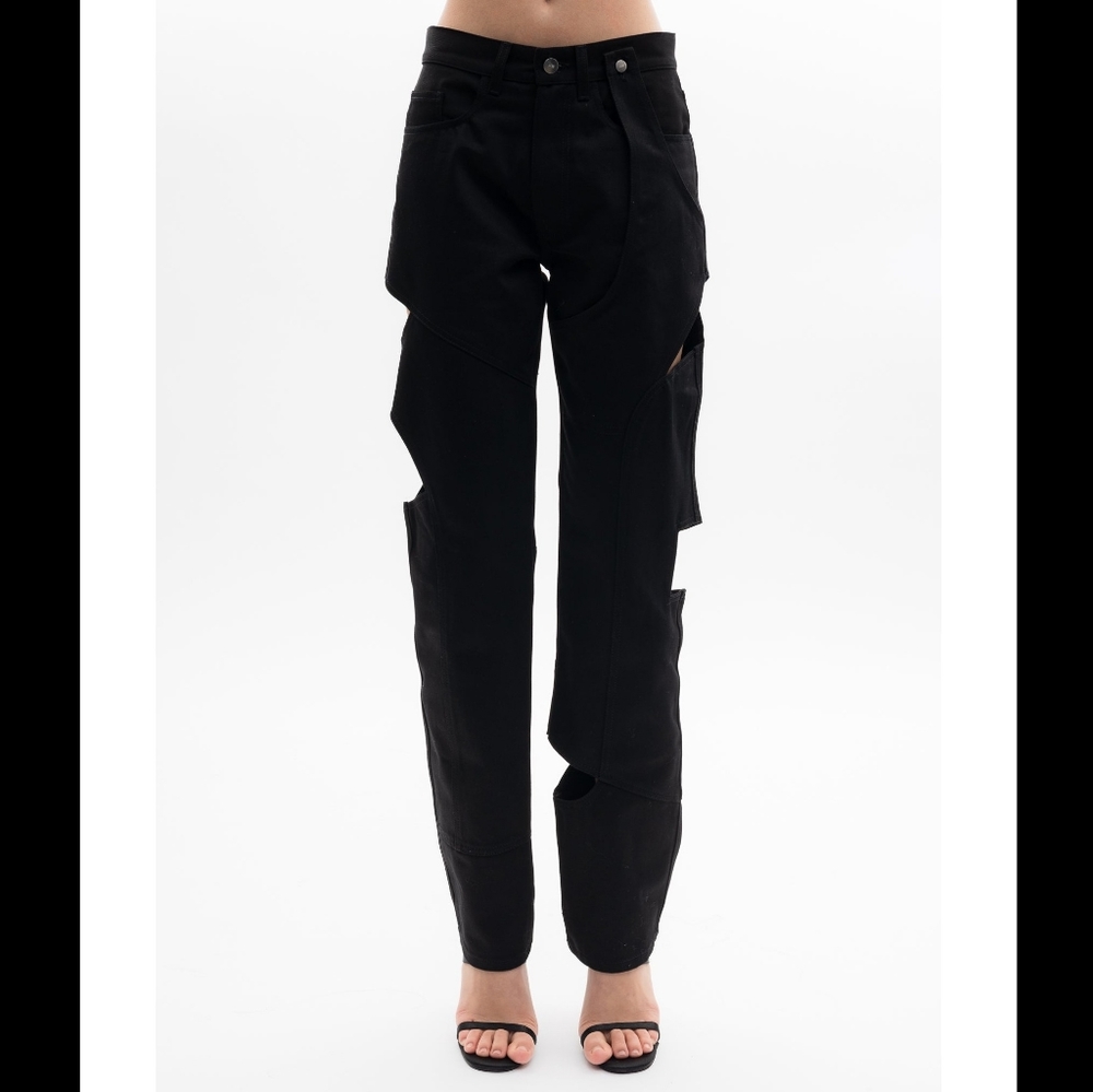 NWT Heliot Emil denim cutout trousers